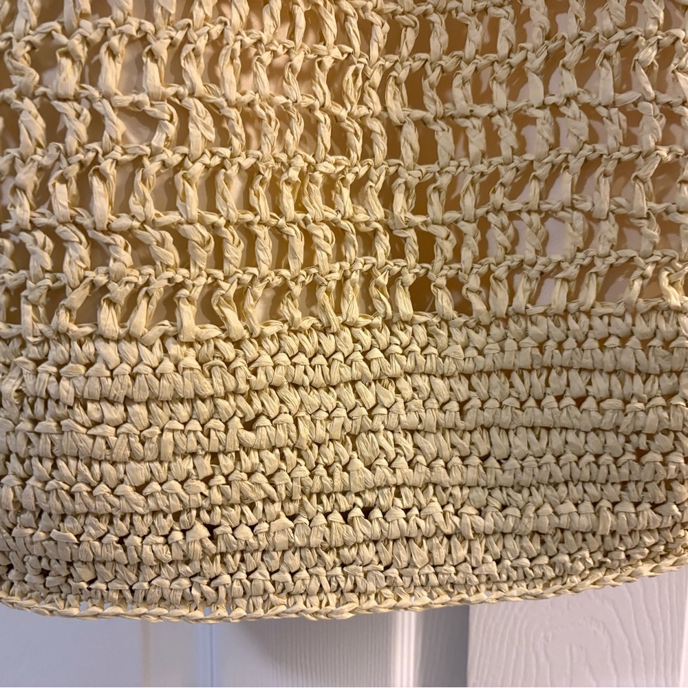 Straw Studios Soft Pale Yellow Crochet Tote - Picture 2 of 8